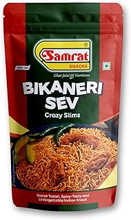 ​Samrat Bikaneri Bhujia Sev – Authentic Spicy & Crispy Namkeen | Traditional Indian Snack | Ready-to-Eat | Perfect Tea-Time & Festive Treat | (Pack of 1 (900g), Bikaneri Sev)